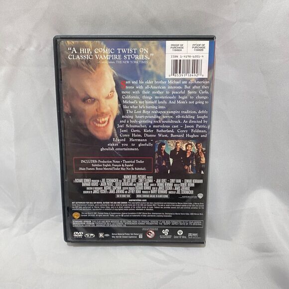 The Lost Boys DVD Movie With Case Rated R Vampires - Picture 3 of 8